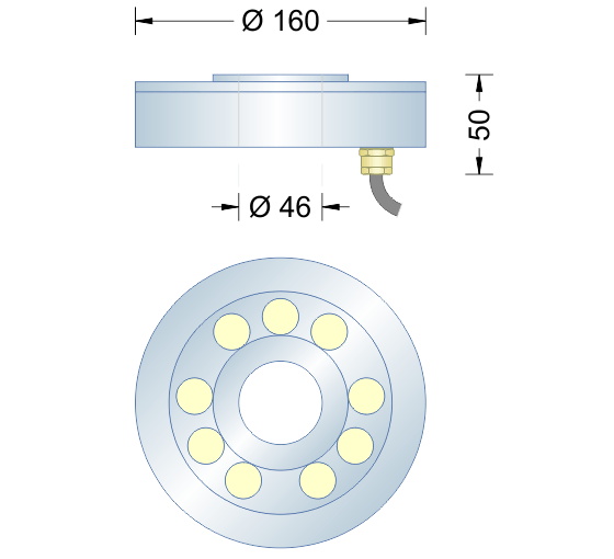 Proiettore sommergibile per fontana PS-LED/CRS09