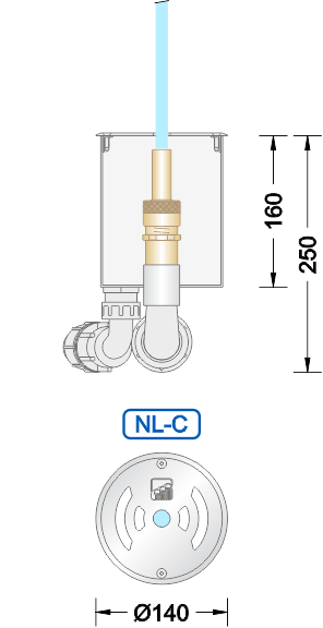 Gruppo di erogazione per fontane Floor-Kit/NL-C