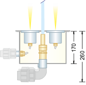 Gruppo di erogazione per fontane Floor-Kit/LED6