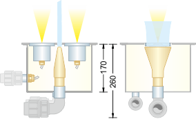 Gruppo di erogazione per fontane Floor-Kit/LED6 BL-80